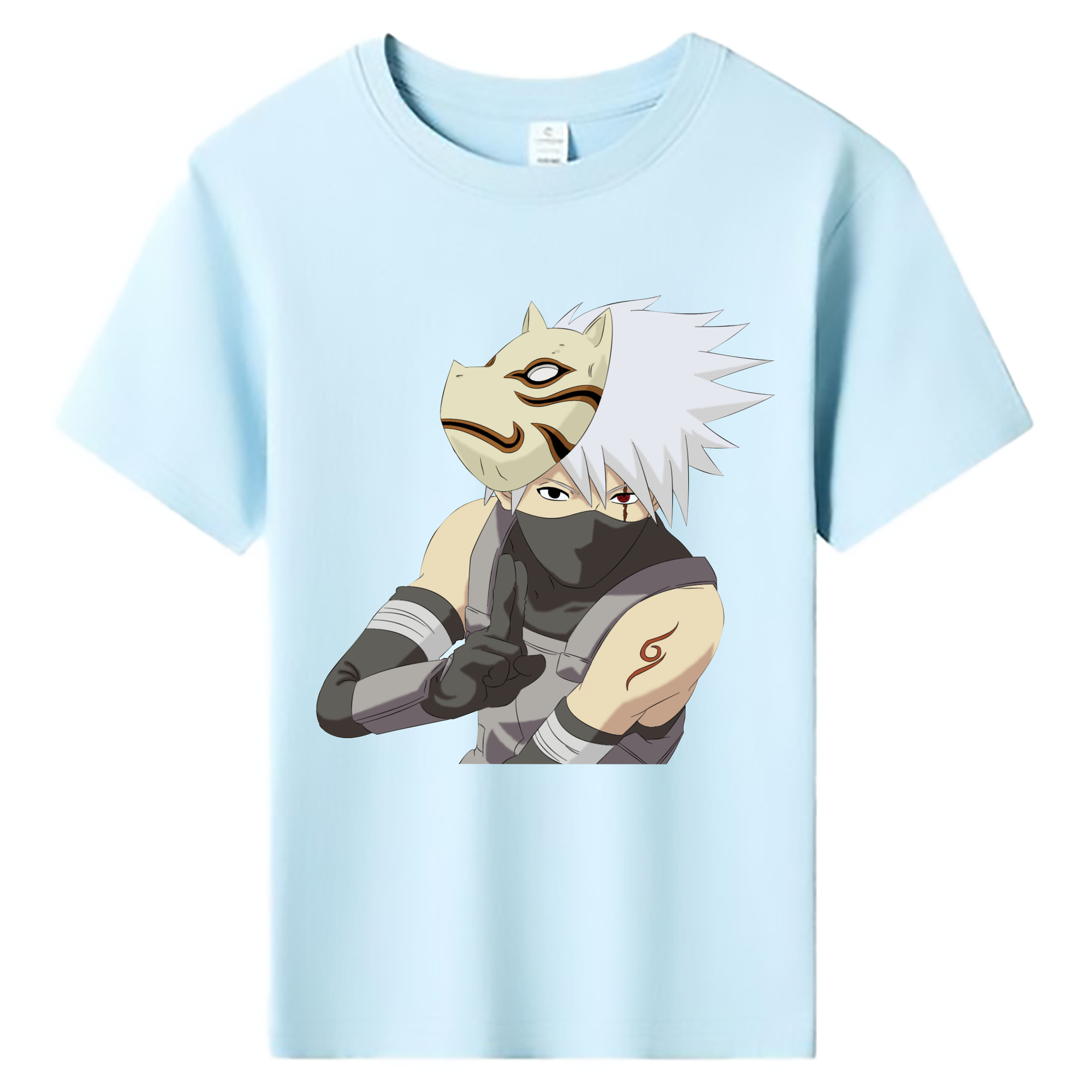 （画像用） NARUTO -ナルト- はたけ カカシ Hatake Kakashi 綿100％キッズTシャツ（フロントプリント）
